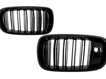 Central Grilles Kidney suitable for BMW X5 X6 (F15) (F16) (2014-up) X5M X6M Double Stripe Design M-Package Sport with Camera