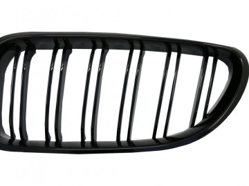 Central Kidney Grille suitable for BMW 6 Series F06 F12 F13 Gran Coupe Convertible Coupe (2012-2018) M6 Design Double Stripe Piano Black