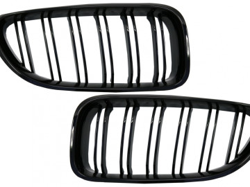 Central Kidney Grille suitable for BMW 6 Series F06 F12 F13 Gran Coupe Convertible Coupe (2012-2018) M6 Design Double Stripe Piano Black