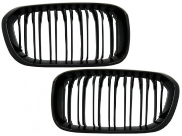 Central Kidney Grilles suitable for BMW 1 Series F20 F21 LCI (2015-2018) Double Stripe M1 Design Piano Black