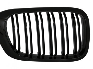 Central Kidney Grilles suitable for BMW 3 Series E46 Coupe Cabrio 2 Doors Non Facelift (1999-2002) Double Stripe M Design Piano Black