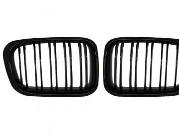 Central Kidney Grilles suitable for BMW 3 Series E46 Non Facelift (1998-09.2001) Double Stripe M Design Piano Black