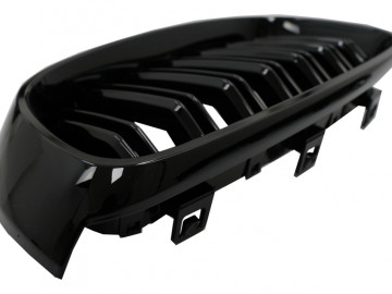 Central Kidney Grilles suitable for BMW 3 Series F34 GT (2013-2020) Double Stripe M Design Piano Black