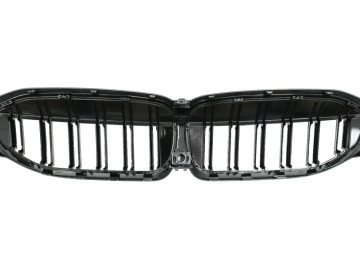 Central Kidney Grilles suitable for BMW 3 Series G20 Sedan G21 Touring (2019-up) Double Stripe M Design Piano Black