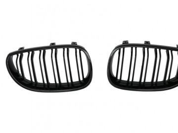 Central Kidney Grilles suitable for BMW 5 Series E60 E61 (2003-2009) Double Stripe M Design Piano Black