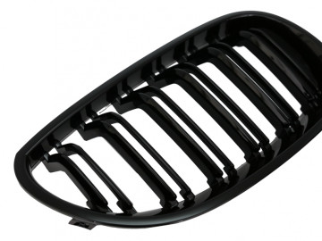 Central Kidney Grilles suitable for BMW 5 Series E60 E61 (2003-2009) Double Stripe M Design Piano Black