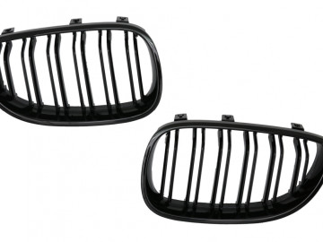 Central Kidney Grilles suitable for BMW 5 Series E60 E61 (2003-2009) Double Stripe M Design Piano Black