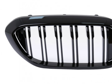 Central Kidney Grilles suitable for BMW 5 Series G30 G31 Sedan Touring (2017-2019) Double Stripe M Design Piano Black