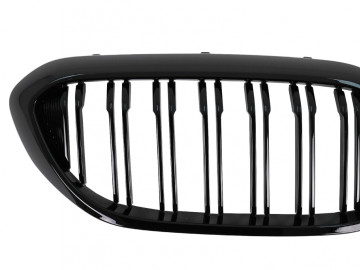 Central Kidney Grilles suitable for BMW 5 Series G30 G31 Sedan Touring (2017-up) Double Stripe M Design Glossy Black