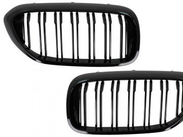 Central Kidney Grilles suitable for BMW 5 Series G30 G31 Sedan Touring (2017-up) Double Stripe M Design Glossy Black