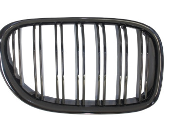 Central Kidney Grilles suitable for BMW 7 Series F01 F02 F03 (2008-2015) Double Stripe M Design Piano Black