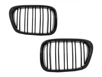 Central Kidney Grilles suitable for BMW E39 5 Series (1997-2003) Double Stripe M Design Piano Black