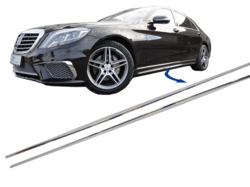 Chrome Parts Trim Strips Side Skirts suitable for Mercedes S-Class W222 (2013-2020) S65 S63 Design