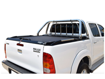 Cobertura Retrátil Preto Mate (PAINT-006) Toyota Hilux (Vigo) '03/2005->'06/2016 + OEM Roll Bar