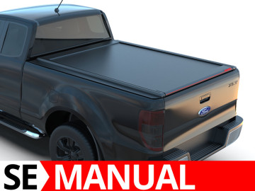 Cobertura retrátil Tessera SE em preto mate Ford Ranger 2012+ 2016+ 2020+ Cabine Extra XLT