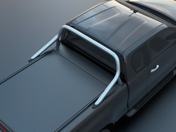Cobertura retrátil Tessera SE em preto mate Toyota Hilux (Revo) '07-2016-> com OEM Roll bar Cabina Extra