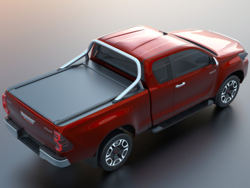 Cobertura retrátil Tessera SE em preto mate Toyota Hilux (Revo) '07-2016-> com OEM Roll bar Cabina Extra