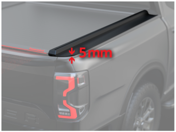 Cobertura retrátil eléctrica Tessera Roll+ (versão BASIC + E-KIT) Preto Mate Ford Ranger 2012+/2016+/2020+ / Wildtrack Cabine Dupla