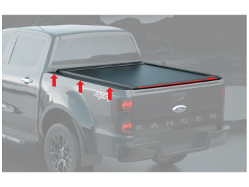 Cobertura retrátil eléctrica Tessera Roll+ (versão BASIC + E-KIT) Preto Mate Ford Ranger 2012+/2016+/2020+ / Wildtrack Cabine Dupla