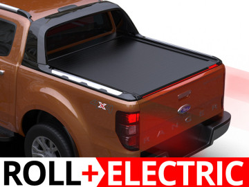 Cobertura retrátil eléctrica Tessera Roll+ (versão BASIC + E-KIT) Preto Mate Ford Ranger 2012+/2016+/2020+ / Wildtrack Cabine Dupla