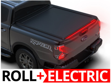 Cobertura retrátil eléctrica Tessera Roll+ (versão BASIC + E-KIT) em Preto Mate Ford Ranger (P703) 2023+ NO OEM ROLL BAR