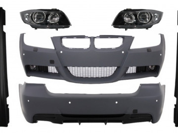 Complet Body Kit suitable for BMW 3 Series E90 (2005-2008) M-Technik M-Performance Design with Headlights Angel Eyes Black