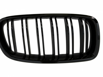 Complete Body Kit Central Double Grille Shiny Black with Exhaust Muffler Tips suitable for BMW F30 2011+