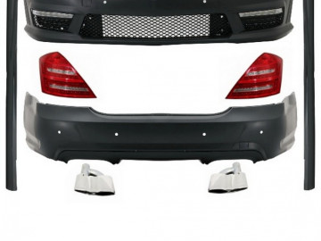 Complete Body Kit for Mercedes-Benz S-Class W221 Exhaust Muffler Tips LED Taillights 2005-2011 (LWB) A-Design