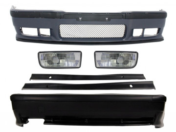 Complete Body Kit suitable for BMW 3 Series E36 1992-1998 M3 Design with Fog Lights Chrome Side Skirts