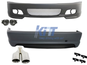 Complete Body Kit suitable for BMW E46 98-05 3 Series Coupe/Cabrio M-Technik Design With Exhaust Muffler M-Power 