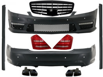 Complete Body Kit suitable for MERCEDES-Benz S-Class W221 2005-2009 (LWB) A-Design Taillights Exhaust Muffler Tips