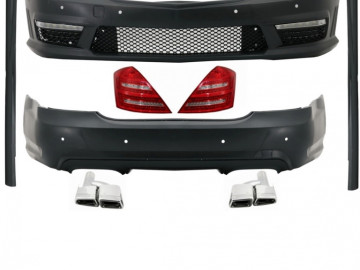 Complete Body Kit suitable for MERCEDES-Benz S-Class W221 Exhaust Muffler Tips and LED Taillights 2005-2011 (LWB) A-Design