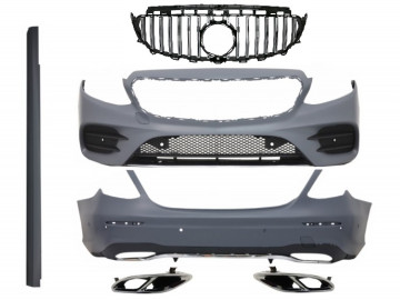 Complete Body Kit suitable for Mercedes E-Class W213 (2016-2019) GT-R E43 E53 Sport Line Design with Central Grille Exhaust Muffler Tips