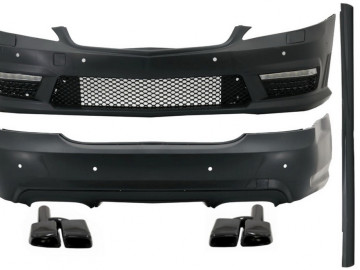 Complete Body Kit suitable for Mercedes S-Class W221 (2005-2011) LWB with Exhaust Muffler Tips Black