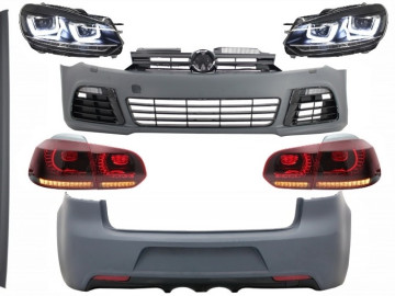 Complete Body Kit suitable for VW Golf VI 6 MK6 (2008-2013) R20 Design with Headlights LED RHD and Taillights Dynamic Turning Light