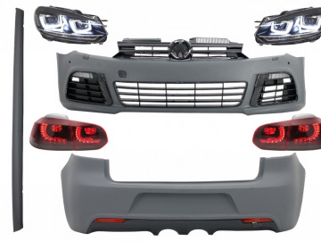 Complete Body Kit suitable for VW Golf VI 6 MK6 (2008-2013) R20 Design with Headlights and Taillights Dynamic Turning Light