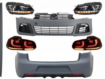 Complete Body Kit suitable for VW Golf VI 6 MK6 (2008-2013) R20 Design with Headlights and Taillights Dynamic Turning Light