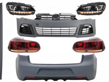 Complete Body Kit suitable for VW Golf VI 6 MK6 (2008-2013) R20 Design with Headlights and Taillights Dynamic Turning Light