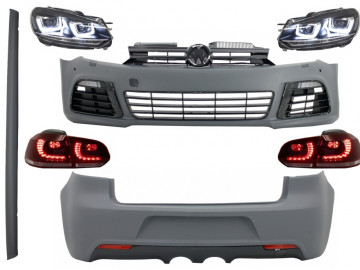 Complete Body Kit suitable for VW Golf VI 6 MK6 (2008-2013) R20 Design with Headlights and Taillights Dynamic Turning Light