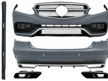 Complete Body Kit with Black Exhaust Tips suitable for Mercedes E-Class W212 Facelift (2013-2016) E63 Design