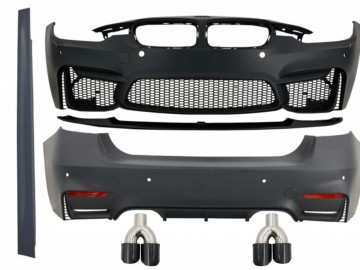 Complete Body Kit with Carbon Fiber Exhaust Muffler Tips suitable for BMW F30 (2011-2019) EVO II M3 CS Style Without Fog Lamps