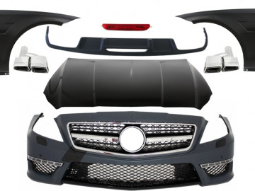 Complete Body Kit with Exhaust Muffler Tips suitable for Mercedes CLS W218 C218 Sedan (2011-2017) CLS63 Design