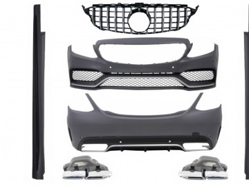 Complete Body Kit with Front Grille suitable for MERCEDES C-Class W205 Sedan (2014-2018) C63 A-Design