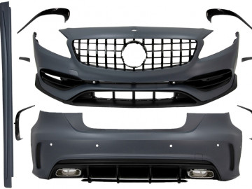 Complete Body Kit with Grille suitable for Mercedes A-Class W176 (2012-2018) Facelift A45 Design