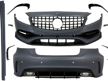 Complete Body Kit with Grille suitable for Mercedes A-Class W176 (2012-2018) Facelift A45 Design