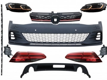 Complete Body Kit with Headlights and Taillights LED suitable for VW Golf 7.5 VII Facelift (2017-up) GTI Design RHD