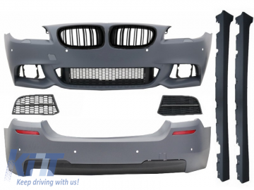 Complete Body Kit with Kidney Grilles suitable for BMW 5 Series F10 (2010-2017) M-Technik 550i Design Brilliant Black Edition