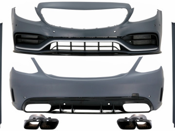 Complete Body Kit with Muffler Tips suitable for Mercedes C-Class W205 Sedan (2014-2020) C63s Edition 1 Design