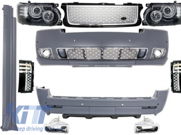 Complete Conversion Autobiography Design Body Kit suitable for Range ROVER Vogue (L322) (2002-2009) Retrofit to Facelift (2010-up) Black Silver Grille