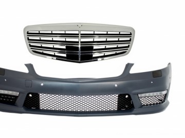 Complete Front Bumper Assembly with Central Grille suitable for MERCEDES Benz S-Class W221 (2005-2012) S63 S65 Design